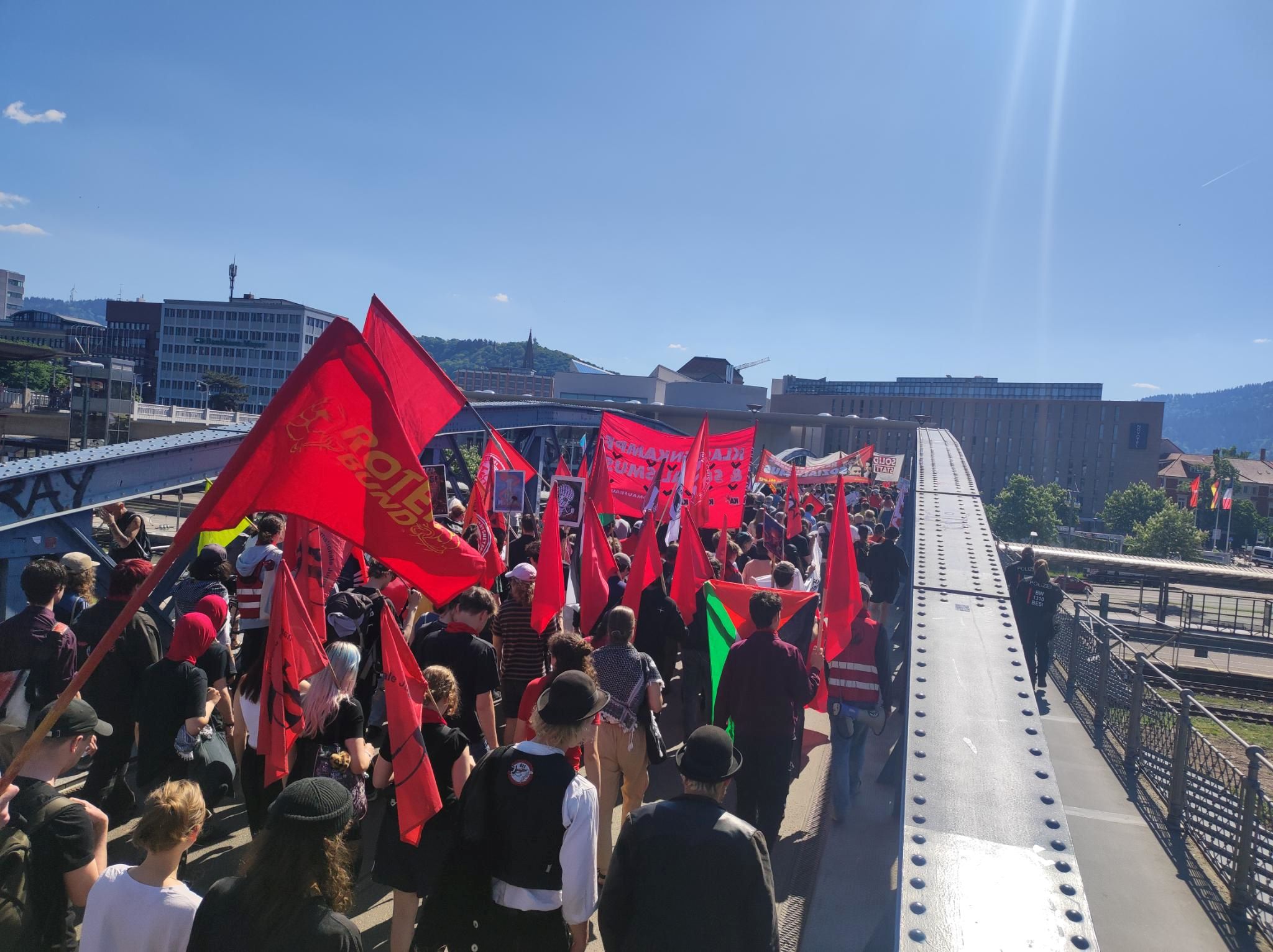 Gewerkschaftsdemonstration in Freiburg