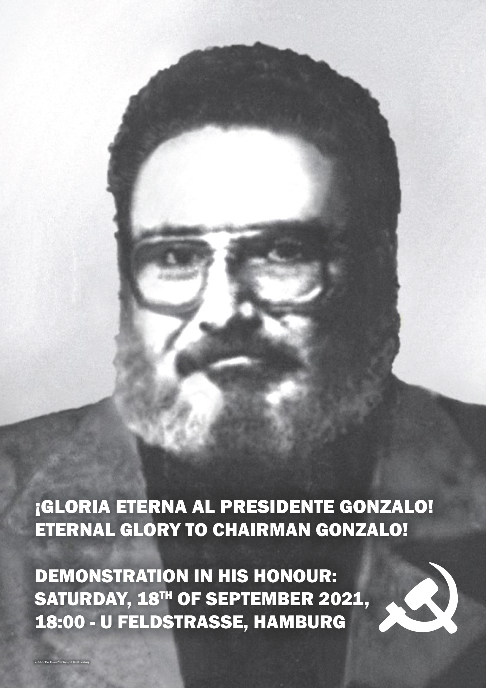 Demoaufruf Ewiger Ruhm dem Vorsitzenden Gonzalo EN SW